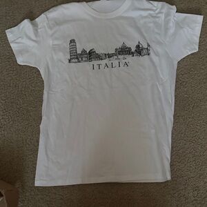 Italia White Graphic Tee